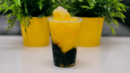 Mango With Grass Jelly And Lychee Jelly