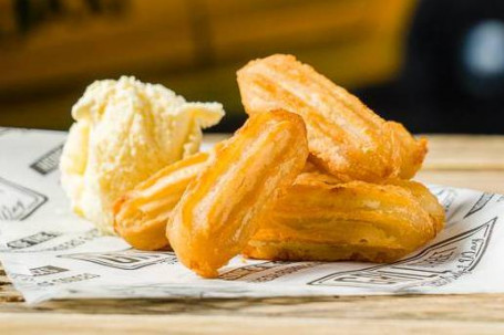 Churros W/Scoop Of Vanilla Ice Cream