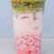 Strawberry Matcha Latte With Cherry Blossom