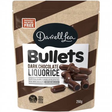Darrel Lea Bullets Dark Chocolate Liquorice