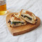 Mushroom, spinach and Adlestrop cheese toasted sandwich (V)