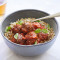Beef meatballs with smoked bacon with basmati rice and ancient grains