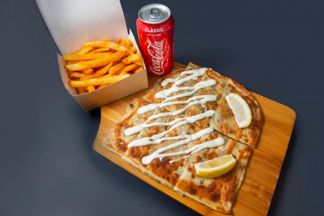 Gozleme, Small Chips And A Can Of Soft Drink