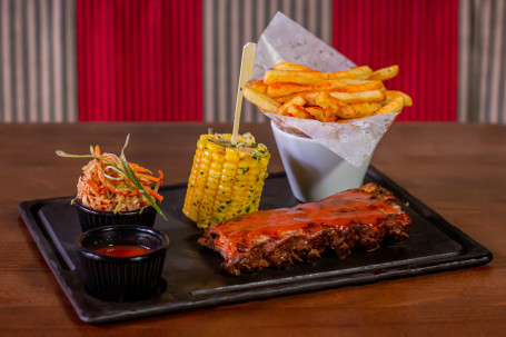 Classic Hot Spicy Half Rack Ribs With Fries