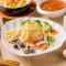 bái jiàng sù shí yǎng shēng shí shū yì dà lì miàn Vegetarian Healthy Seasonal Vegetable Pasta with Cream Sauce
