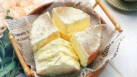 Snow Cheese Sponge Cake Sliced
