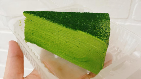 Matcha Mille Crepe Cake Sliced