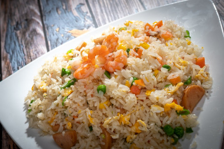 Fried Rice With Pork Sausage, Prawn And Vegetable