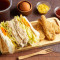 xiān shū qǐ sī wěi yú dàn tǔ sī tào cān Tuna and Vegetables Toast with Cheese and Egg Combo