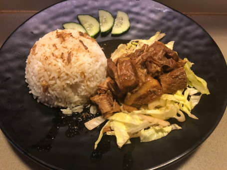 Stewed Pork Belly with Steamed Rice