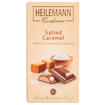 Heilemann Chocolate Bar, Salted Caramel Truffle, Milk Chocolate