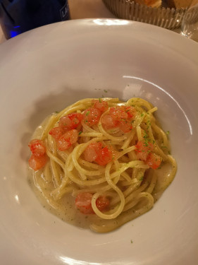 Spaghetti Cacio E Pepe Con Gambero Rosso