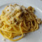 Spaghetti Alla Carbonara Di Mare Con Tonno, Spada, Salmone