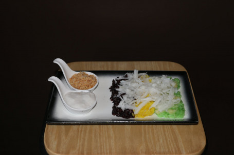 Three Coloured Sticky Rice With Durian (Xoi Ba Mau Sau Rieng)