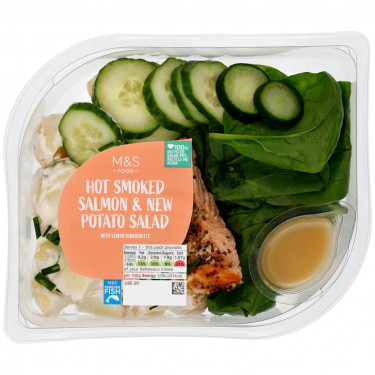 M S Food Hot Smoked Salmon Potato Salad