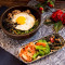 shū cài kǎo ròu shí guō bàn fàn Grilled Meat and Vegetable Bibimbap