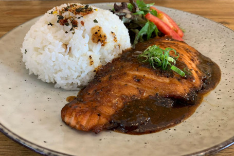 Grilled Salmon Teriyaki Donburi