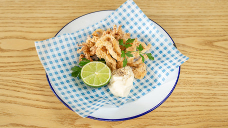Fresh Fried Squid With Aioli Lemon