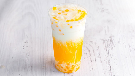 Mango Latte With Mango Popping Pearl