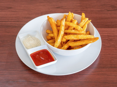 Fries With Aioli And Tomato Sauce