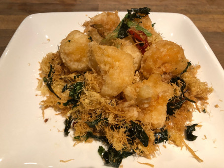 Crispy King Prawns With Butter Eggs