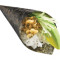 hǎi tái tiān fù luó lǜ tián yuán shǒu juǎn Seaweed Tempura with Avocado Hand Roll