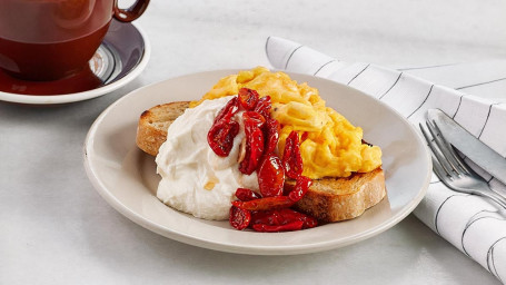 Tomato Goat Cheese Scrambled Egg Plate