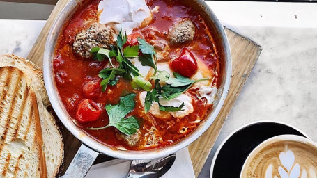 Lamb Meatball Labneh Shakshuka