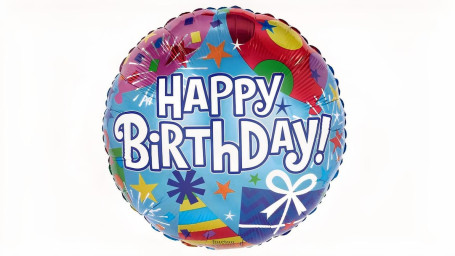 17 '' Tillykke Med Fødselsdagen (Farvet Baggrund) Ballon