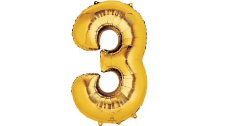 34 ' ' Gold Number (3) Balloon