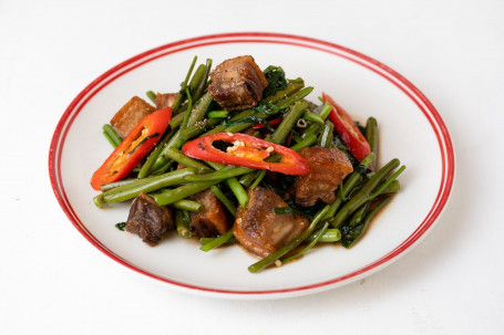 Morning Glory With Crispy Pork Stir Fry