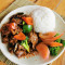 Black Bean Beef With Steamed Rice