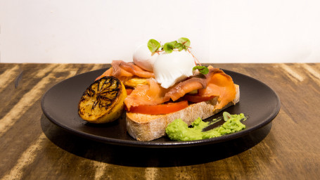 Smoked Salmon And Haloumi Bruschetta