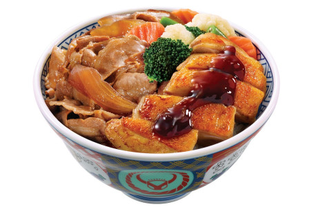 Zhī Shāo Tún Ròu Jiān Jī Jǐng Dà Shèng Teriyaki Pork And Chicken Bowl Large