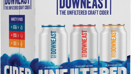 Downeast Unfiltered Cider Variety Pack Can- 9 Pack
