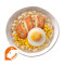 Grilled Chicken Twisty Pasta With Egg Tonkotsu Flavor Bǎn Shāo Jī Tuǐ Niǔ Niǔ Fěn Jiā Pèi Jī Dàn Zhū Gǔ Tāng Wèi