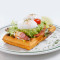 niú yóu guǒ róng yān ròu shuǐ zhǔ dàn wō fū Avocado bacon and poach egg waffle Tartine