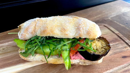Vegan Sandwich Wıth Home Made Sourdough Cıabatta