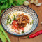 ròu sī mǐ tái mù Thick Rice Noodles with Pork Strips