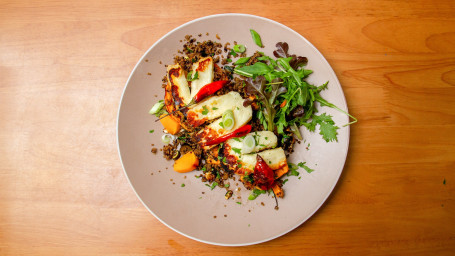 Roasted Butternut Squash With Quinoa And Halloumi Cheese