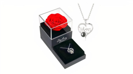 Preserved Rose With Mom Necklace