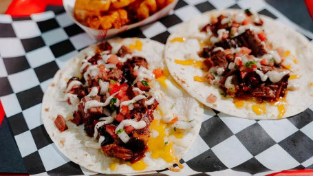 Brisket Tacos (2 Pack) W/1 Side