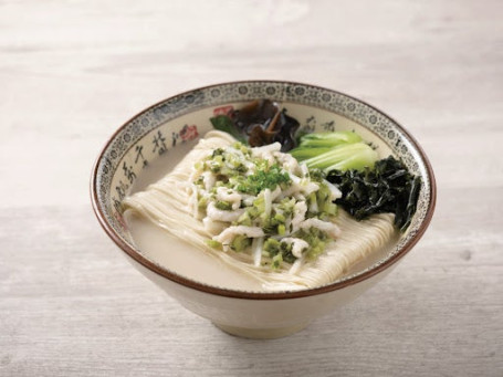Xuě Cài Ròu Sī Lā Miàn La Mian With Shredded Pork And Preserved Vegetable In Signature Pork Bone Soup