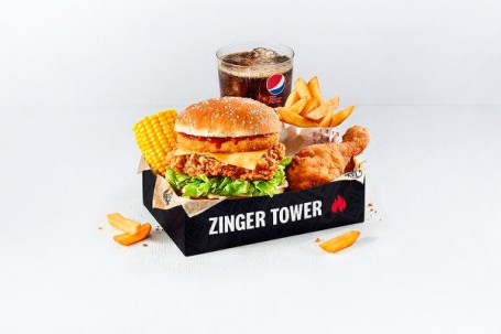 Zinger Tower Box Måltid Med 1 Stk Kylling