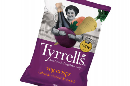 Tyrrells Veg Crisps Balsamic Vinegar Sea Salt 125G