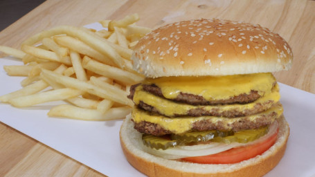 Vm: Triple Cheeseburger W/Fry