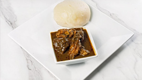Black/Bitter Leaves Soup (With A Choice Of Pounded Yam, Garri, Wheat Fufu Oat Fufu)