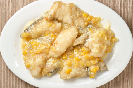 Sù Mǐ Shí Bān Kuài Deep Fried Giant Grouper With Sweet Corn Sauce