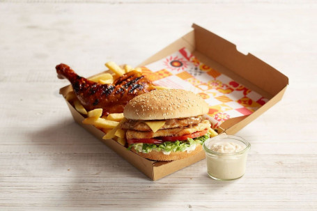 Chicken and Burger Box (6780 kJ).