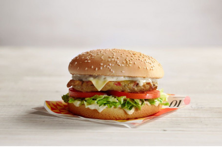 Vegetarische burger (2370 kJ).